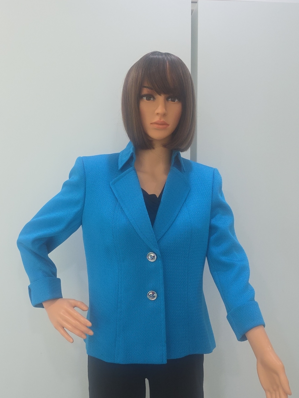 Tahari Womens Teal Blue Tailored Blazer Jacket-Size 6